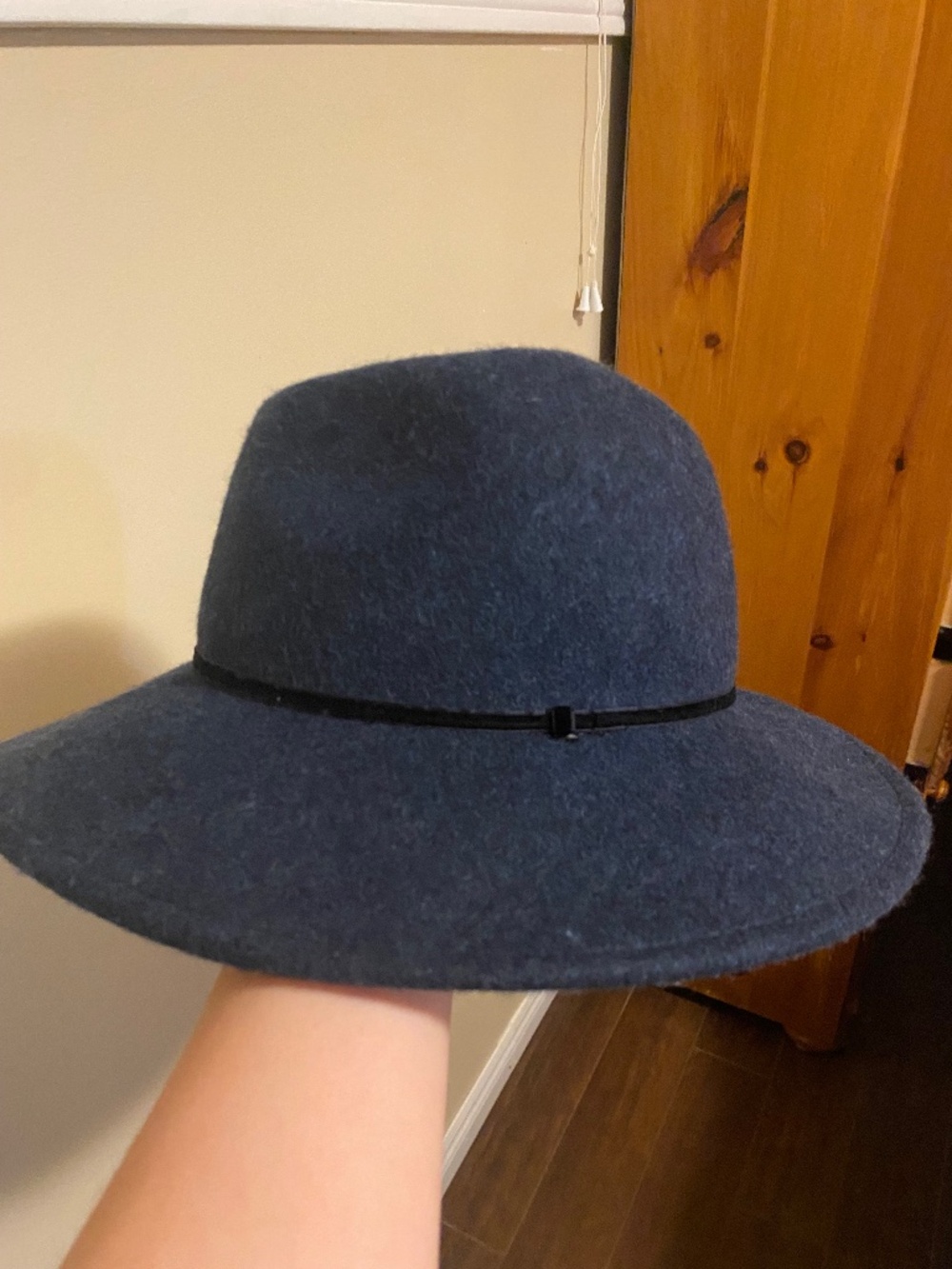 Dark Blue Felt Fedora Hat